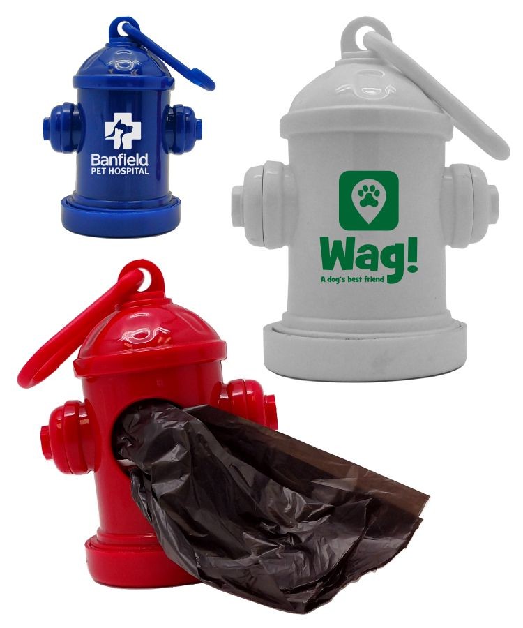 fire hydrant doggie bag holders in multiple colors